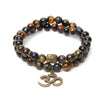 TCC™ Natural Mix Tiger Eye Om Buddha Bracelet
